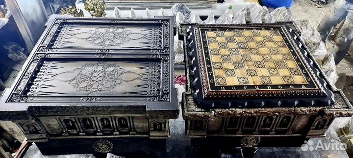 Шахматный стол нарды ручной работы