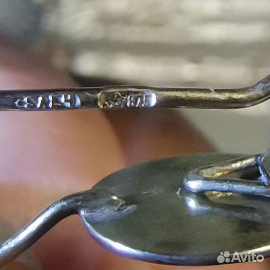 Серьги серебро 875