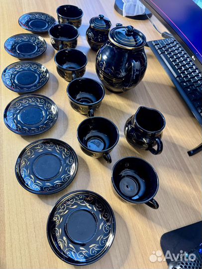 Чайный сервиз из глины на 6 персон