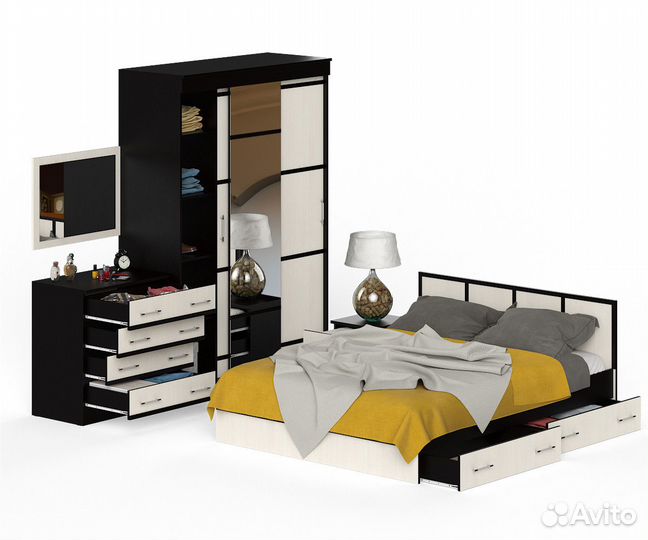 Спальный гарнитур Сакура № 1 цвет венге/дуб лоредо