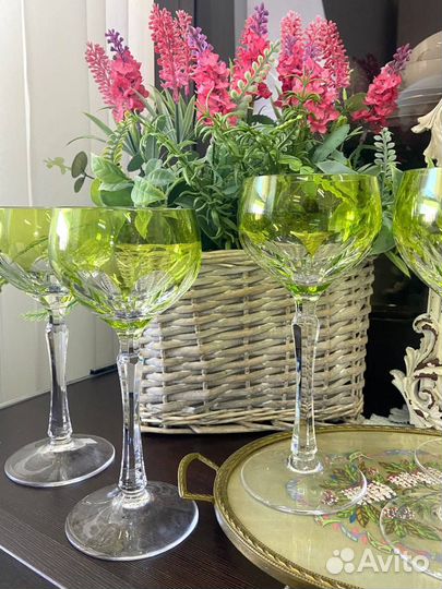 Шикарные фужеры из цветного немецкого хрусталя