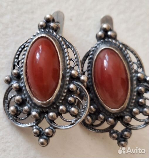 Серебряные серьги СССР