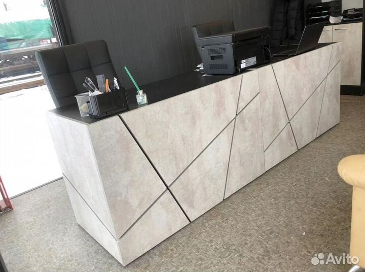 Стол руководителя Концепт Серый Мрамор