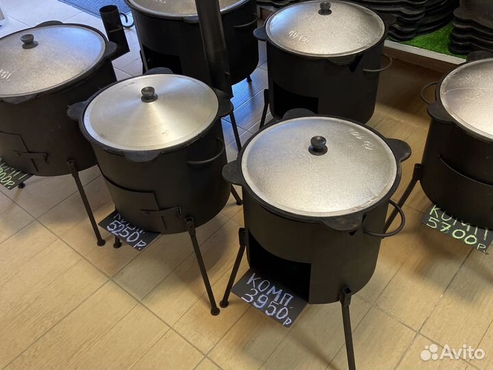 Казан чугунный 10л. с печкой (Магазин)