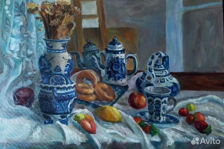 Картины маслом 4 натюрморта
