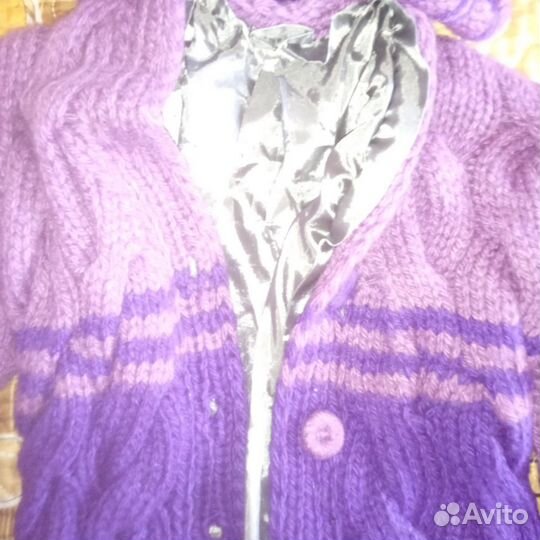 Кофта теплая с шапочкой