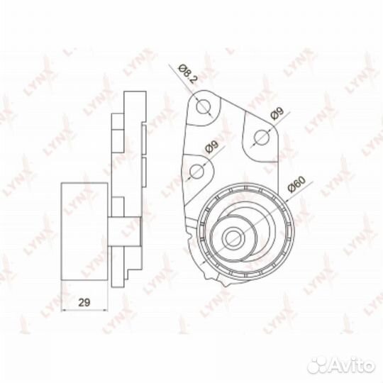 Lynxauto PB-1074 Ролик натяжной ремня грм