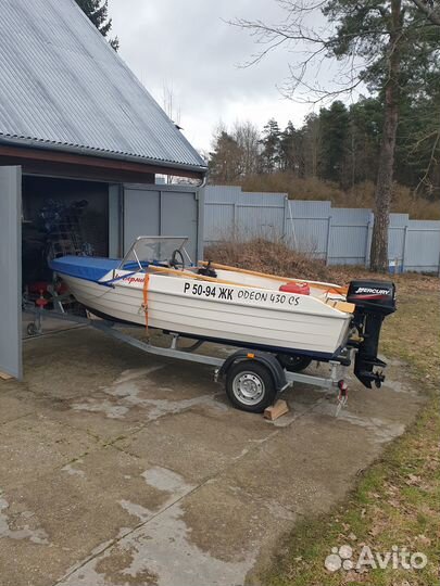Лодка с мотором и прицепом