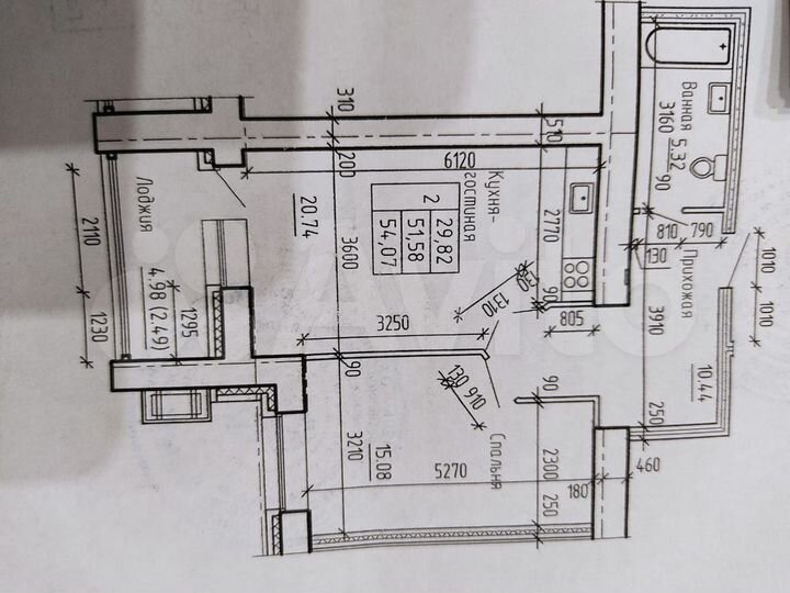 1-к. квартира, 54 м², 8/16 эт.