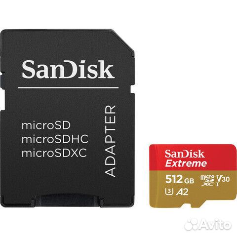 SanDisk 512GB Extreme UHS-I microsdxc + SD Adapter