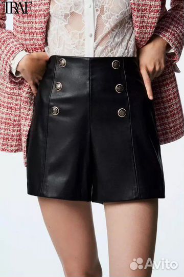 Шорты из эко кожи