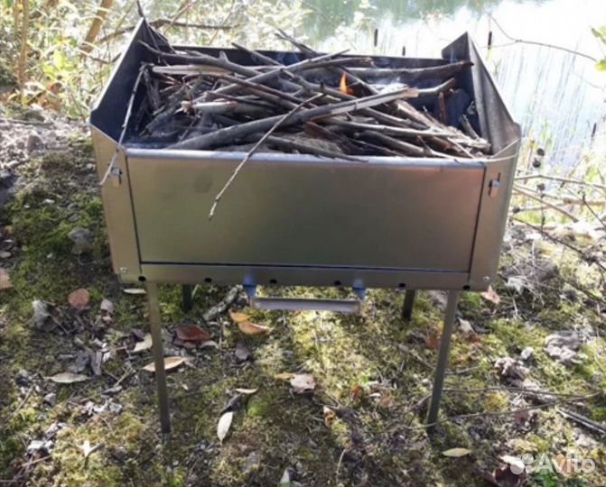 Мангал складной дипломат из нержавейки