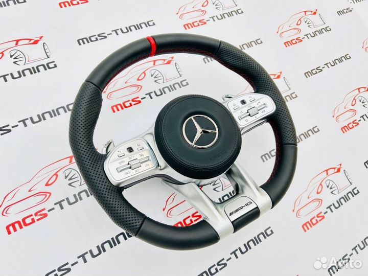 Руль Mercedes 63 AMG с Red строчкой подогрев + ACC