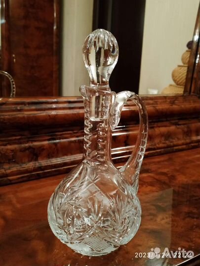 Хрустальный графин ГДР, фужеры под вино 