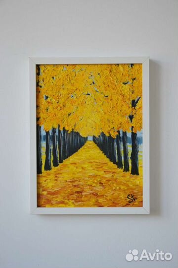 Картина маслом осень