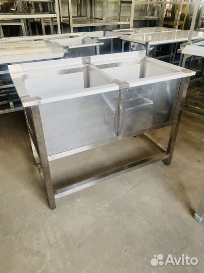 Мойка Двухсекционная профи из нержавейки 1200*600