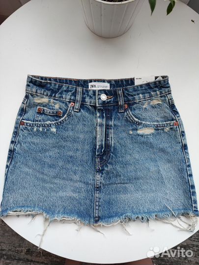 Джинсовая юбка zara xs