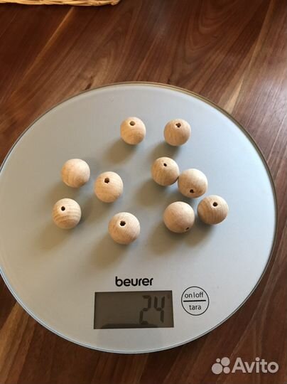 Деревянные бусины из бука разных размеров