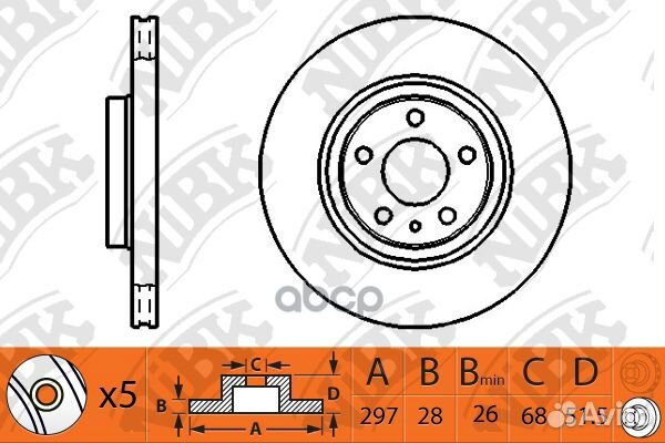 Торм.диск зад. mazda CX-5 11/11- RN1517 NiBK