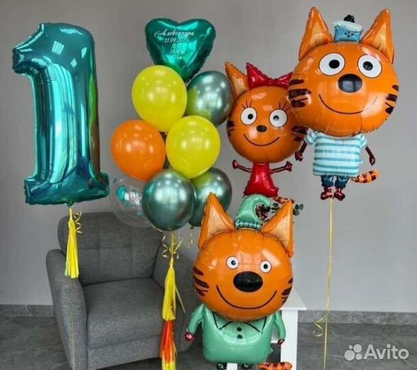 Шары хром, латексные, цифра, Маша и медведь