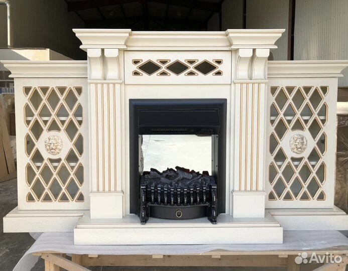 Электрокамин с полками Асгард