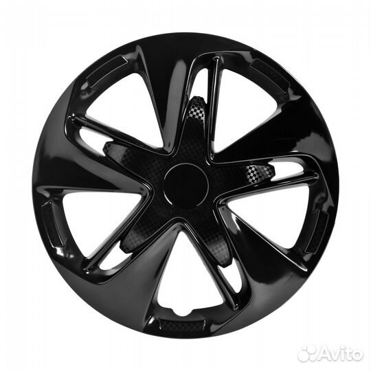 Колпаки колесные 14 Супер Астра черный глянец карб