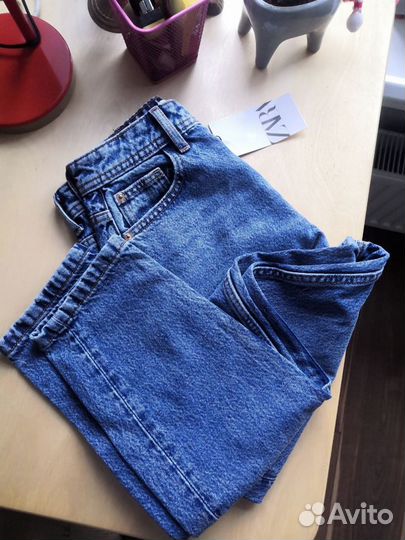 Новые джинсы zara mom fit 34