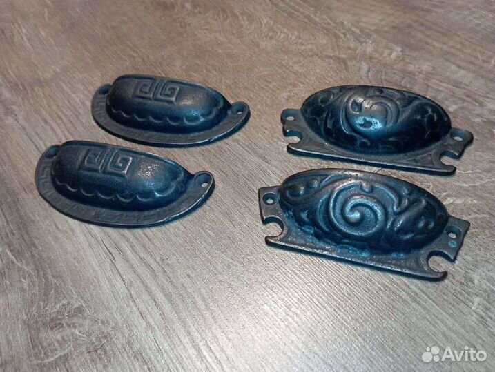 Бронзовые мебельные ручки Ракушки 