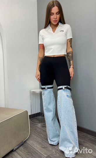 Очень стильные Джинсы комбинированные