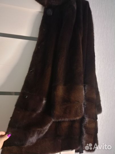 Шуба норковая с капюшоном 52 54