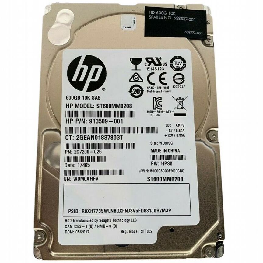 [913509-001] Жесткий Диск Hp 600gb Sas 2,5" Hdd 913509-001