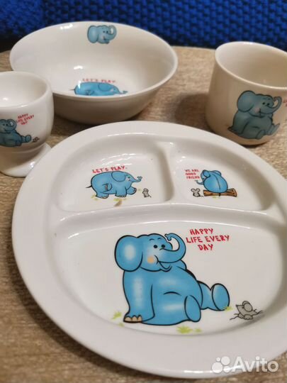 Новый подарочный набор детской посуды из керамики