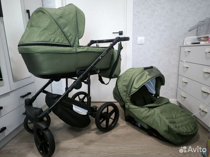 Коляска 2 в 1 Adamex Amelia +адаптеры для люльки