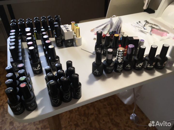 Цветные гель лаки 57шт базы топы 11шт