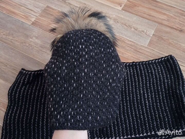 Комплект шапка и снуд зимний женский