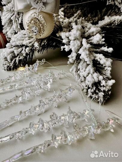 Елочное украшение набор / игрушки сосульки