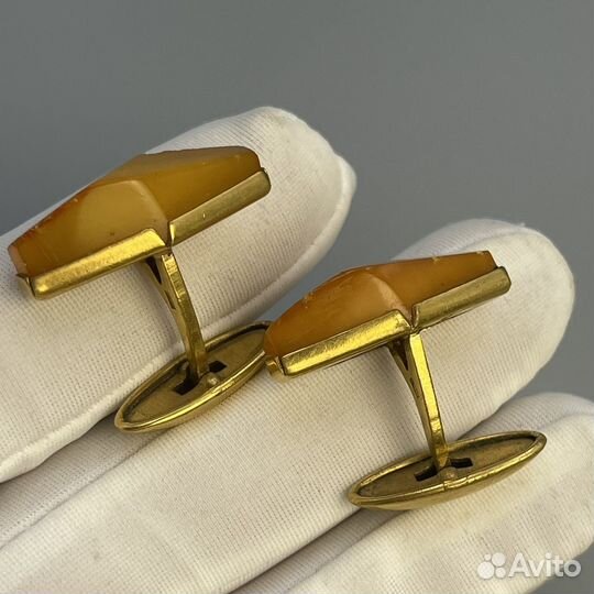 Запонки янтарь СССР