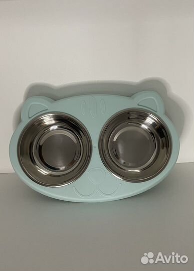 Двойная миска для животных из нержавеющей стали