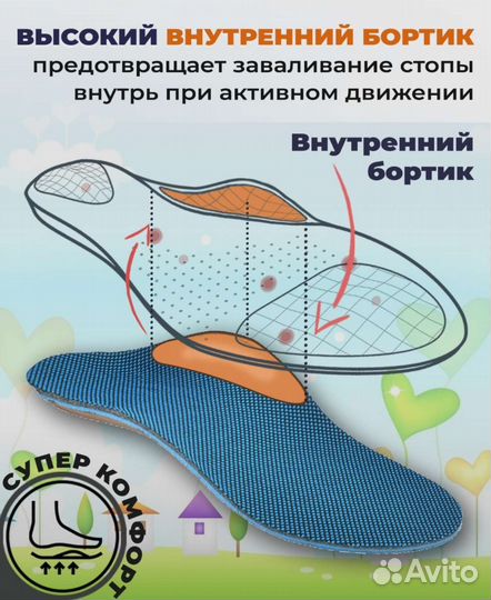 Стельки ортопедические детские