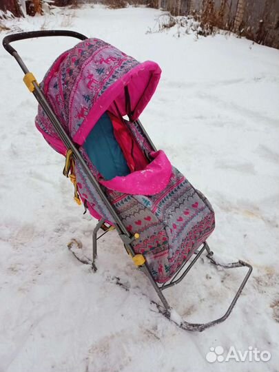 Детские санки коляска ника
