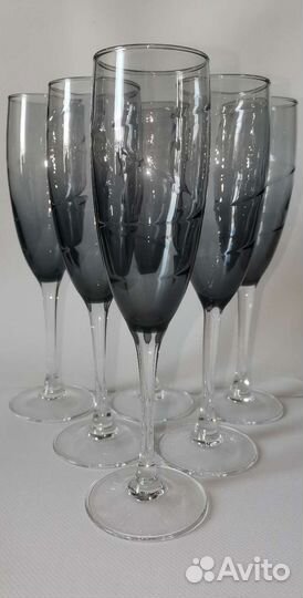 Фужеры волна цветное стекло ARC Франция