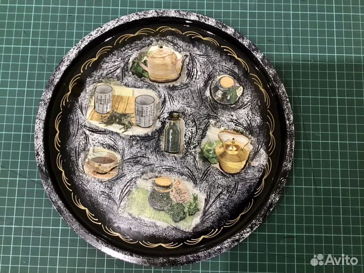 Поднос алюминиевый. Декупаж