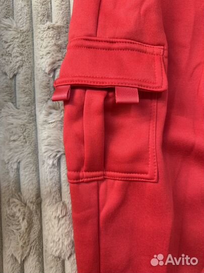 Брюки карго с начесом