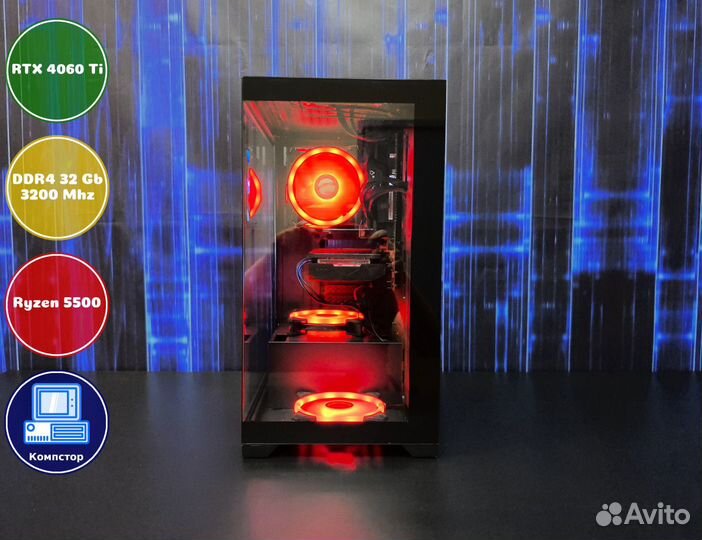 Сборки игровых пк AMD5500-RTX4060Ti-32DDR4-KYG-A520