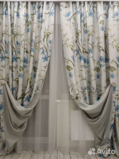 Шторы Блэкаут (2шт) новые Прованс