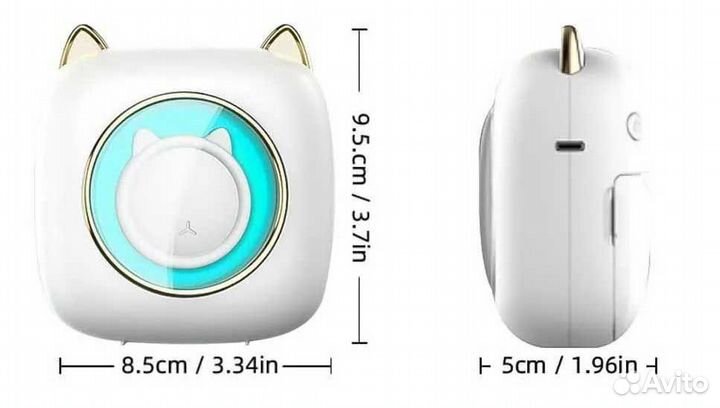 Карманный мини принтер Bluetooth с RGB-подсветкой