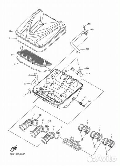 Фильтр yamaha 8HF-14451-00-00 воздушный