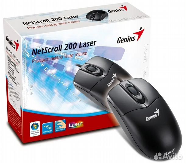 Мышь Genius NetScroll 200 Laser Black USB 1600dpi