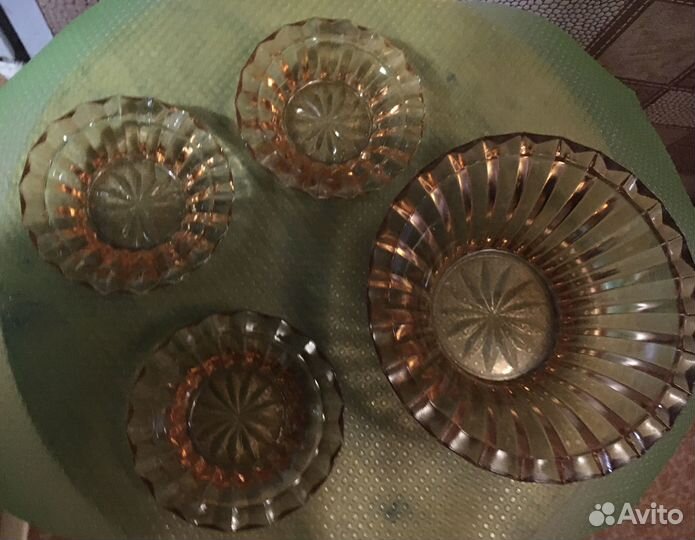 Посуда из карамельного стекла СССР