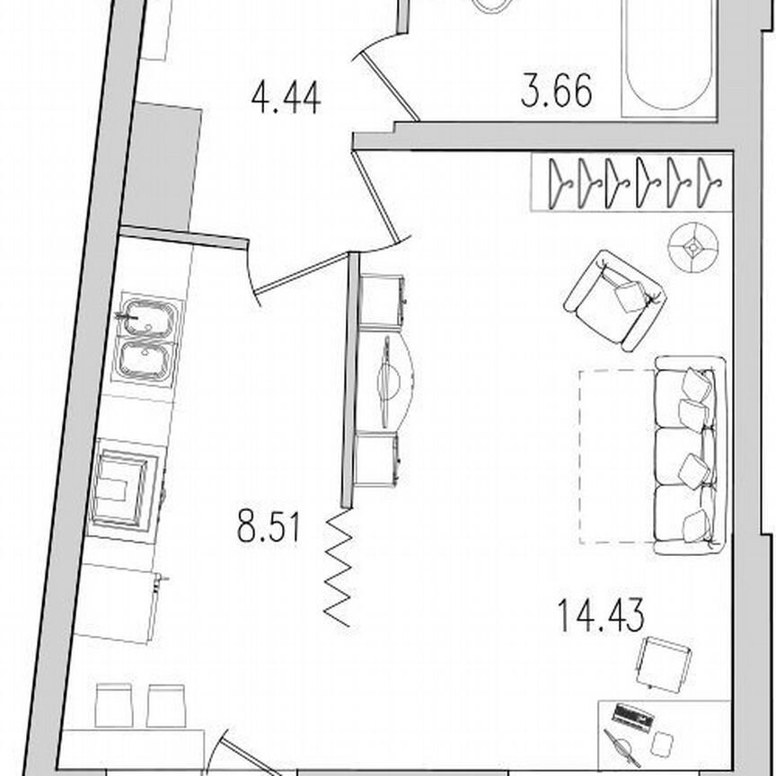 1-к. квартира, 36,4 м², 7/22 эт.